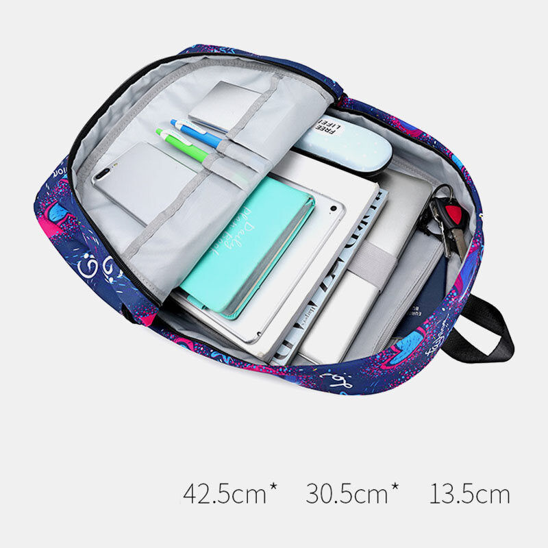 Love Pattern School Bag 15.6'' Laptop Backpack Rucksack Daypack