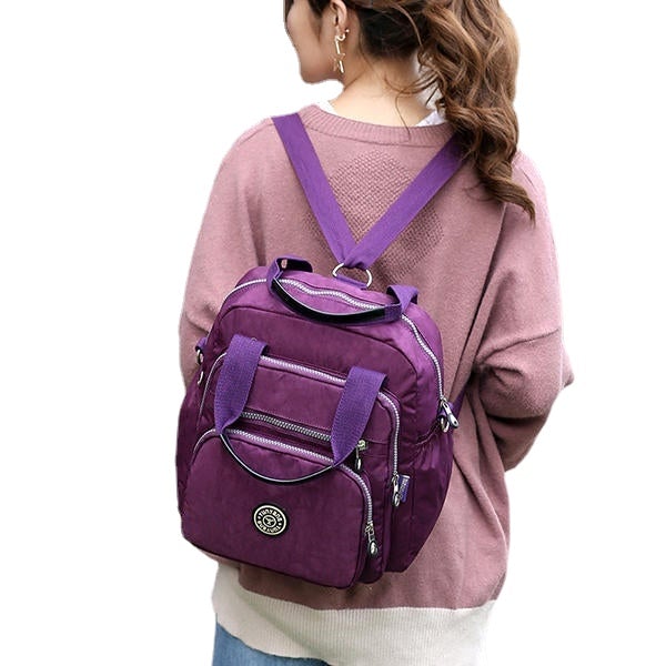 Women Lady Nylon Elegant Stylish Multipurpose Backpack Travel Shoulder Bag