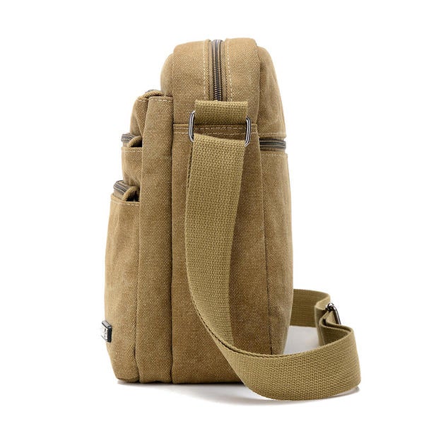 Men Canvas Outdoor Crossbody Bags Leisure Multi-Function Shoulder