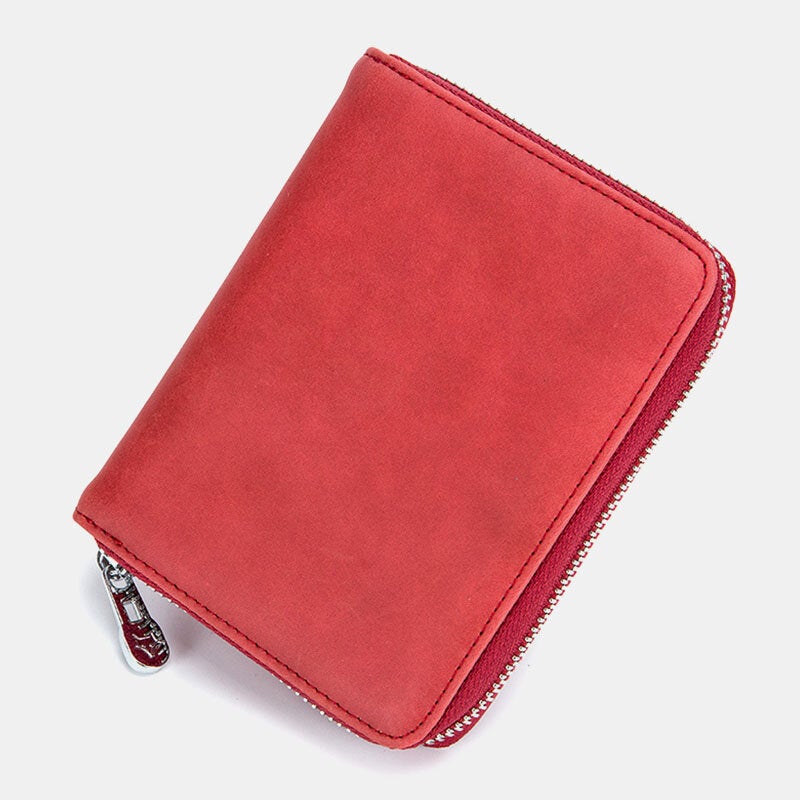 Men Genuine Leather RFID Anti-theft Organ Shape Multi-card Slots Coin Purse Card Wallet