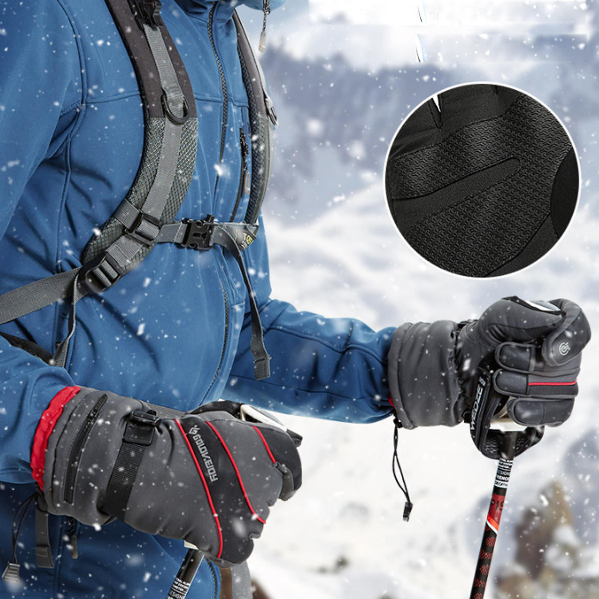 Winter Ski Cycling Thermal Gloves Touch Screen Anti-slip Full Finger Bike Glove