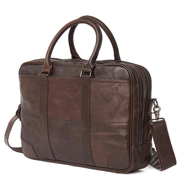 Genuine Leather Business Laptop Bag Briefcase Crossbody