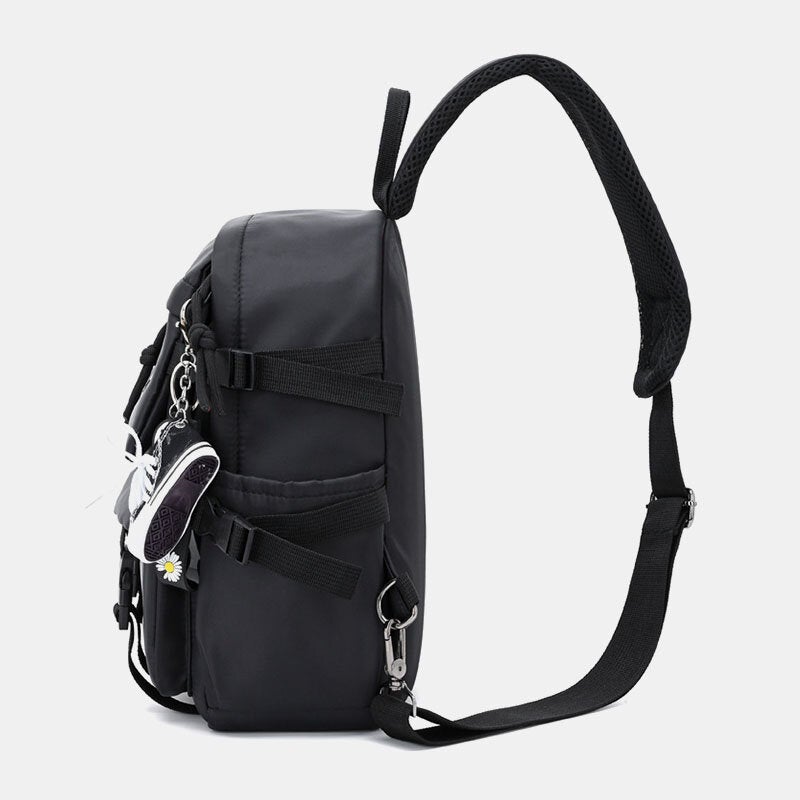 Men Muti-Pockets Waterproof Chest Bag Nylon Lightweight Comfortable Convertible Strap Crossbody Bag