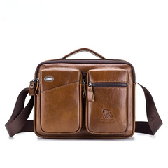 Genuine Leather Men Vintage Messenger Bag Briefcase Handbag Shoulder Satchel