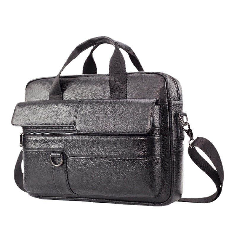 Men's Large Capacity Genuine Leather Business Messenger Bag