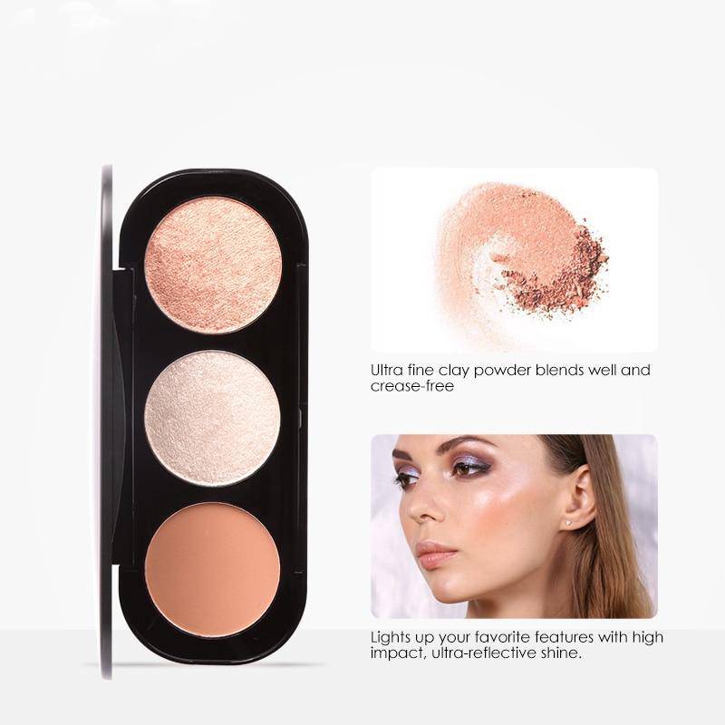 New Arrivel 3 Colors Palette Face Matte Highlighter Powder