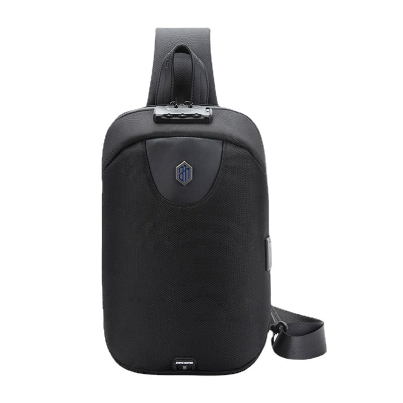 Men USB Charging Anti-theft Code Lock Chest Bag Multi-function Large Capacity Outdoor Travel Crossbody Bag