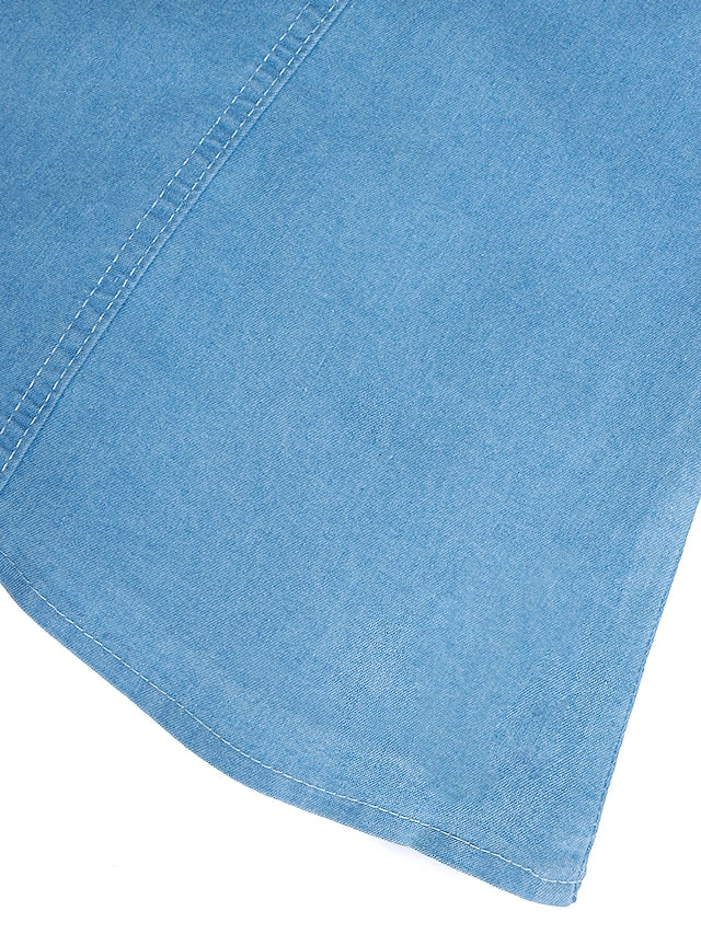 Women's Maxi Denim Dress - Sleeveless Shift with Pockets for Summer