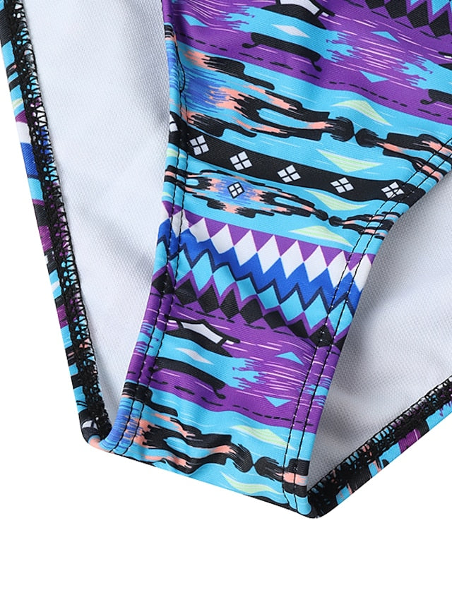 Women's Swimwear Bikini 2 Piece Normal Swimsuit Backless Drawstring Tropical Stripe Floral color Brown Padded Bathing Suits Sexy Fashion Sexy / Padded Bras