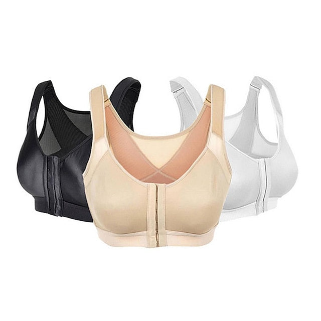 Front Closure Full Coverage Back Support Posture Corrector Bras for Women