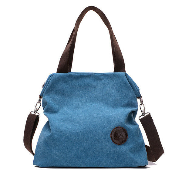 Women Canvas Shoulder Bags Vintage Tote Handbags Capacity Shopping Crossbody Bags