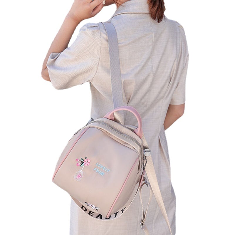 Women Oxford Waterproof Embroidery Ethnic Multi-carry Backpack