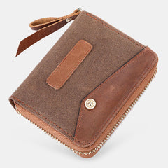 Men Genuine Leather Retro RFID Anti-theft Multi-card Slot Organ Card Holder Coin Purse Wallet
