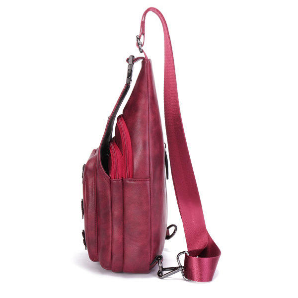 Women Vintage Casual Faux Leather Floral Shoulder Bag Crossbody Chest