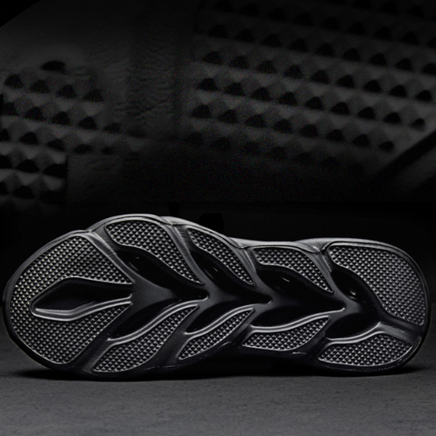 Men's Shock Absorption Sneakers Breathable Sports Shoes Flying Woven Hollow Blade Bottom Ultralight Leisure Footwear