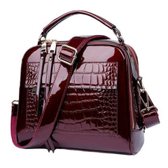 Women Patent Leather Seashell Portable Diagonal Shoulder Messenger Bag