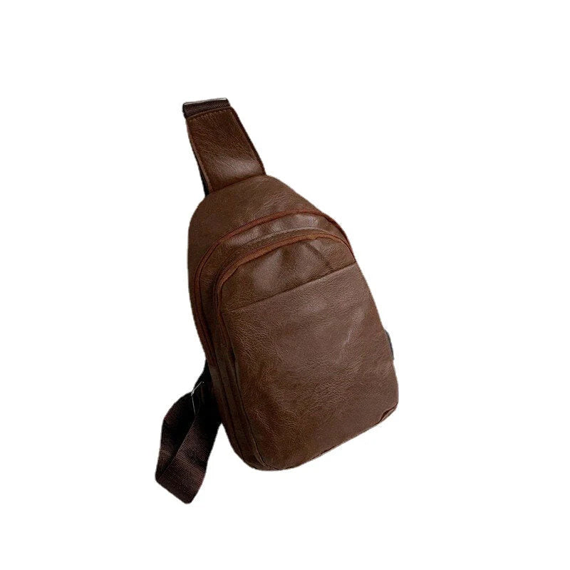 Men's PU Leather Multi-pocket Crossbody Sling Bag