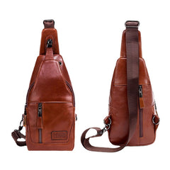 Men Genuine Leather Chest Bag Shoulder Crossbody First Layer Trend Fashion