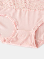 Plus Size Women's Floral Lace High Waist Cozy Panties