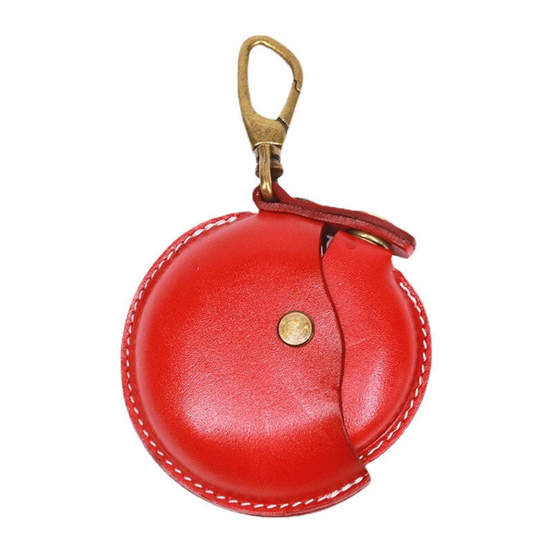 Unisex Genuine Leather Round Shape Creative Casual Coin Bag Storage Wallet