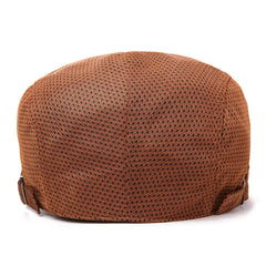 Men Polyester Mesh Breathable Beret Hat Adjustable Sunshade Visor Ivy Newsboy Caps