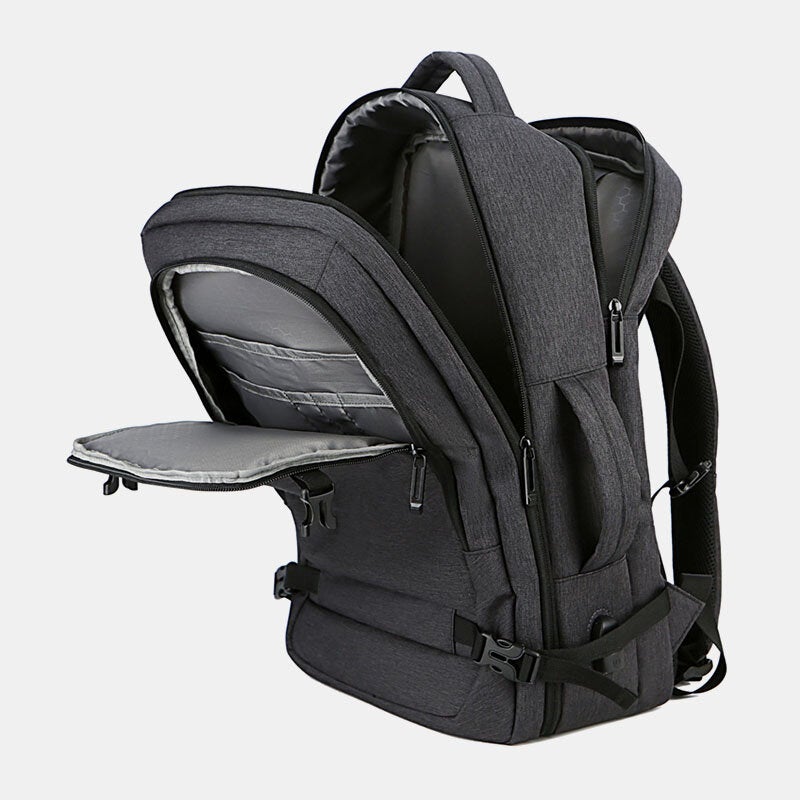 Men Polyester 15.6 Inch USB Charging Anti theft Business Laptop Bag Backpack