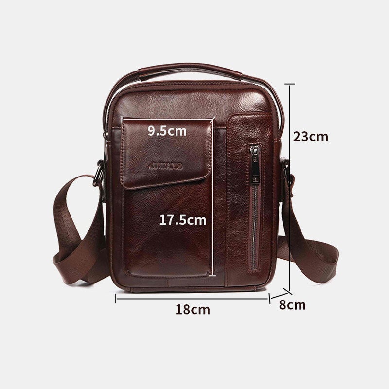 Men Vintage Genuine Leather Crossbody Bag Shoulder Business
