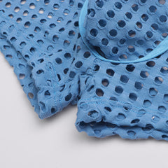 Mens Mesh Holes Transparent Solid Color Boxers Underwear