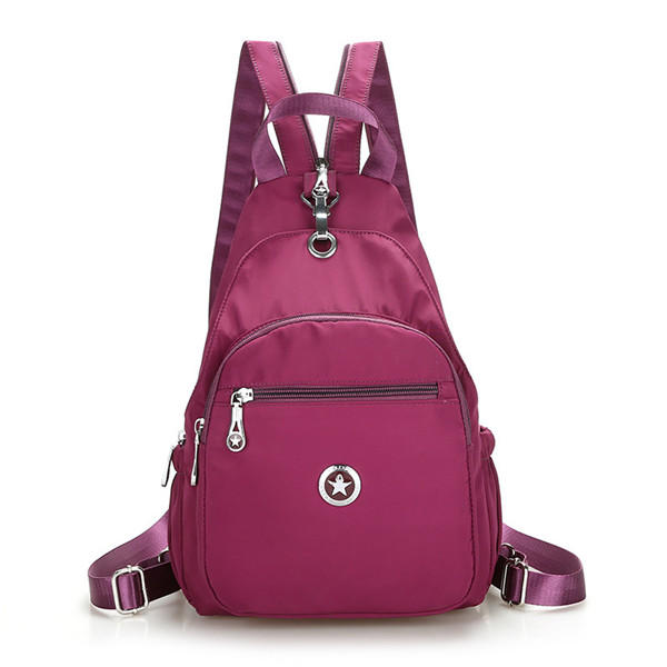 Women Nylon Light Chest Bags Outdoor Shoulder Sports Backpack