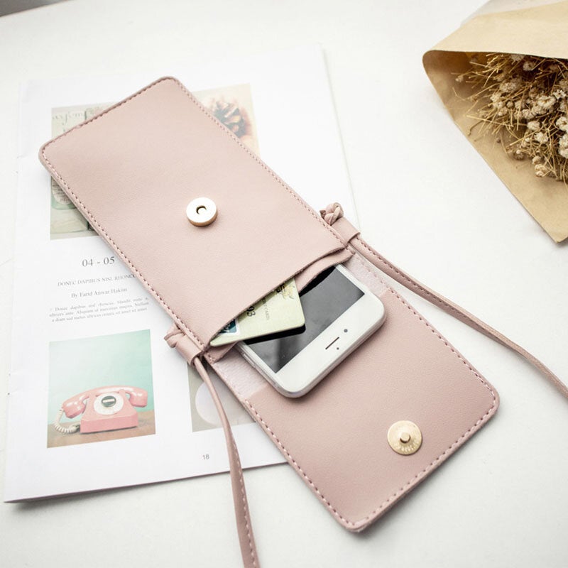 Women Hollow Out Touch Screen 6.3 inch Phone Shoulder Crossbody Bag