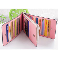 Women Microfiber Leather Multi Card Slots Wallet Card Holder Phone Bag