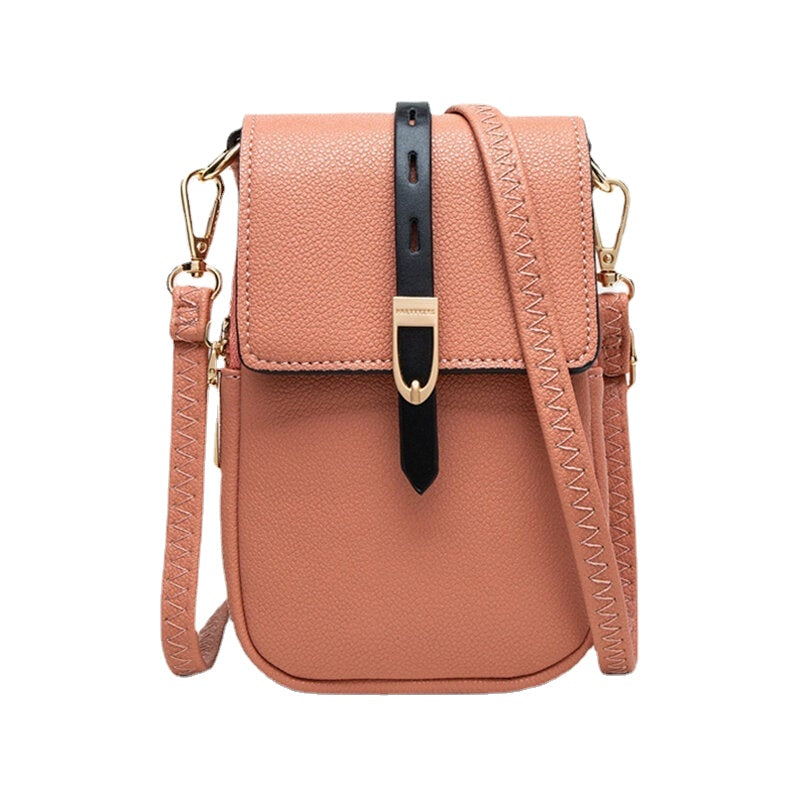 Women Casual Patchwork 6.3'' inch Phone Bag Crossbody Bag