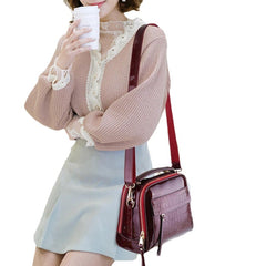 Women Patent Leather Seashell Portable Diagonal Shoulder Messenger Bag