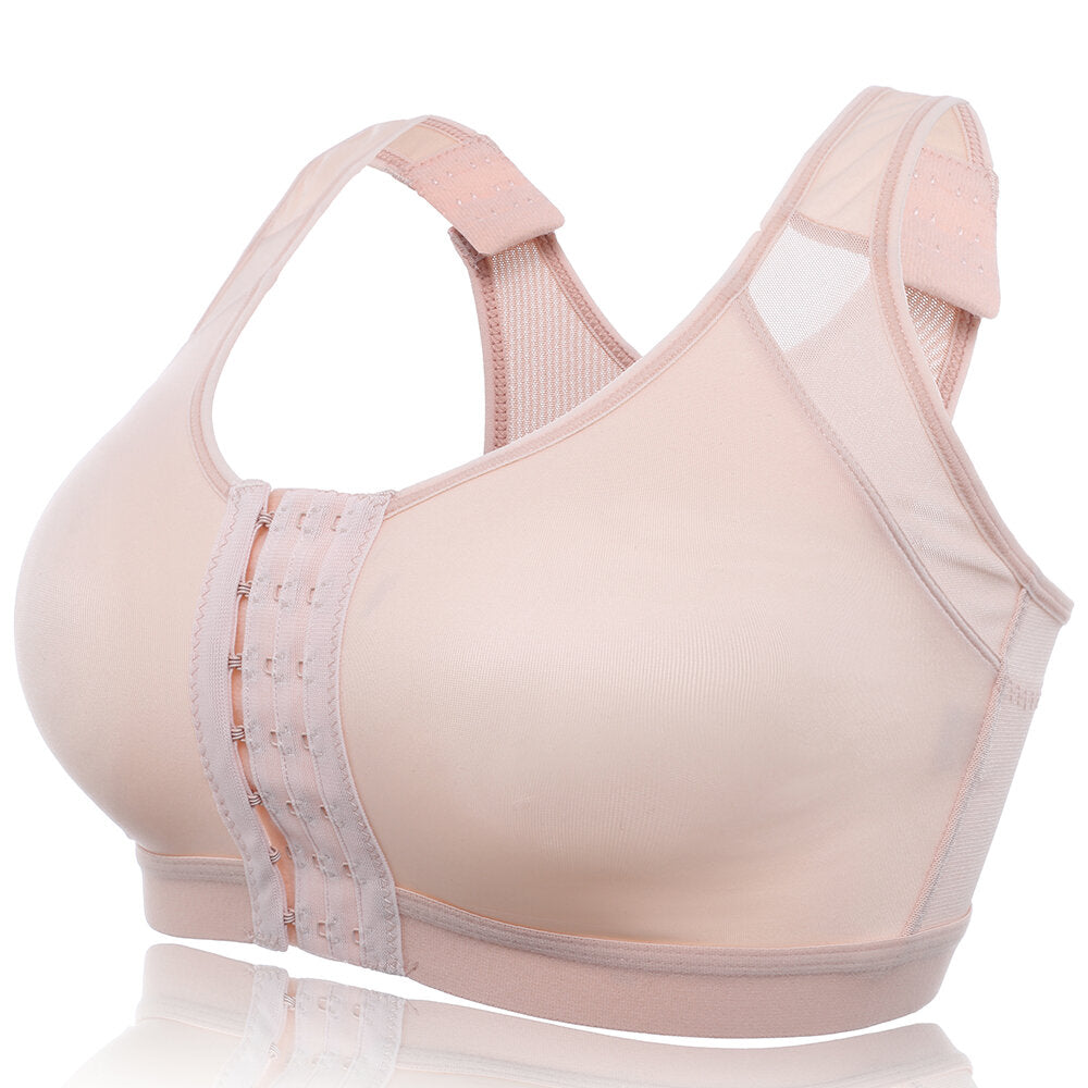 Front Closure Shockproof Adjustable Strap Buckle Yoga Sports Bra