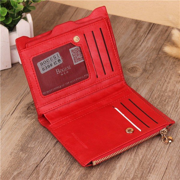 Women Genuine Leather Wallet Small Zipper Pu Coin Card Holder Purse