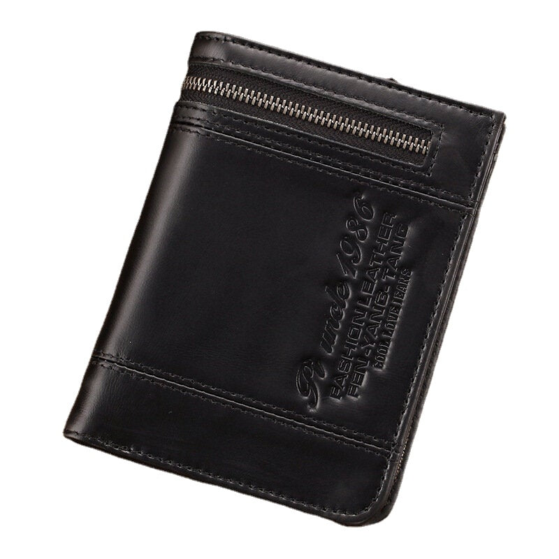 Men Genuine Leather RFID Blocking 20 Card Slots Bifold Wallet Purse Zipper Coin Bag