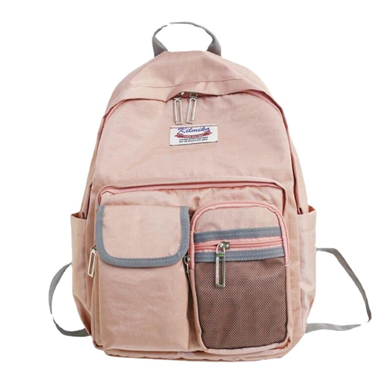 Women Solid Backpack Casual Large Capacity Multi-Pocket School Bag Backpack