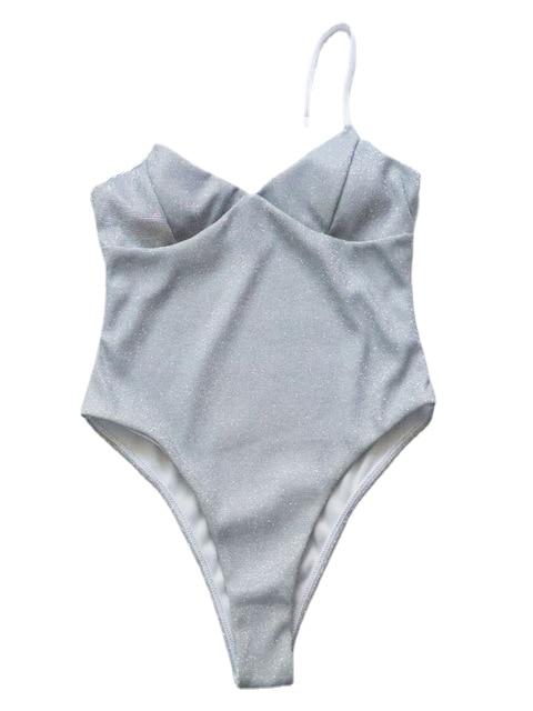 Shiny Sexy Ladies' High Cut Push Up Swimwear One Piece