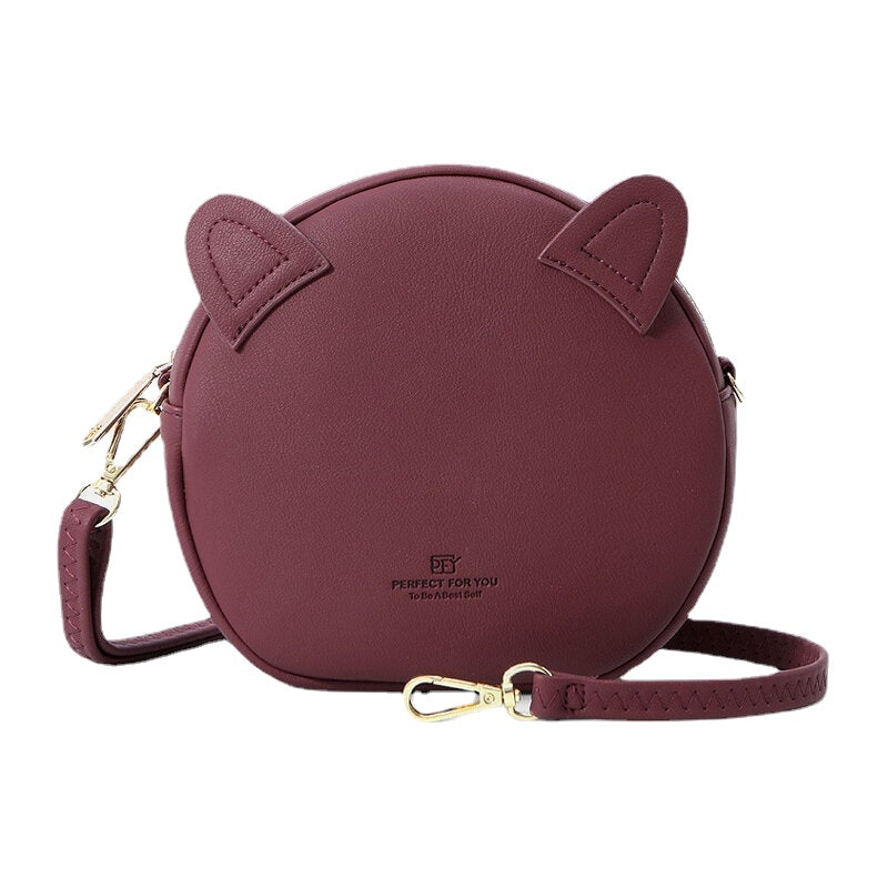 Women Casual Solid Cat Pattern Phone Bag Crossbody Bag