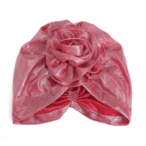 Middle-aged Women Polyester Turban Hat Floral Breathable Chemo Caps