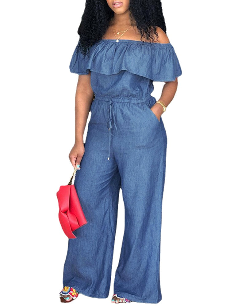 Pleating Casual Solid Ankle Length Jumpsuits For Women