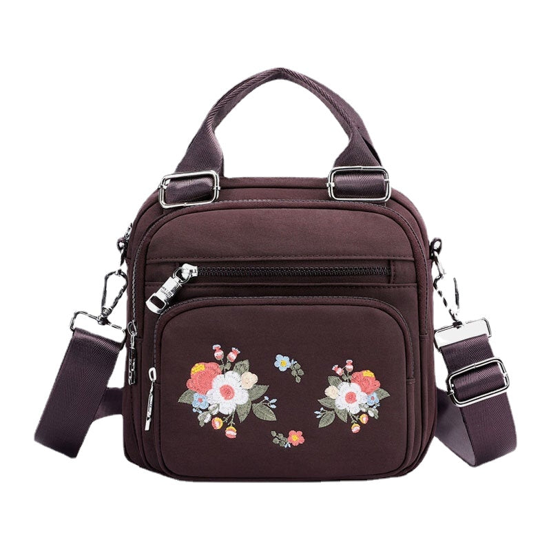 Women Nylon Fashion Embroidered Crossbody Bag Shoulder Bag Handbag