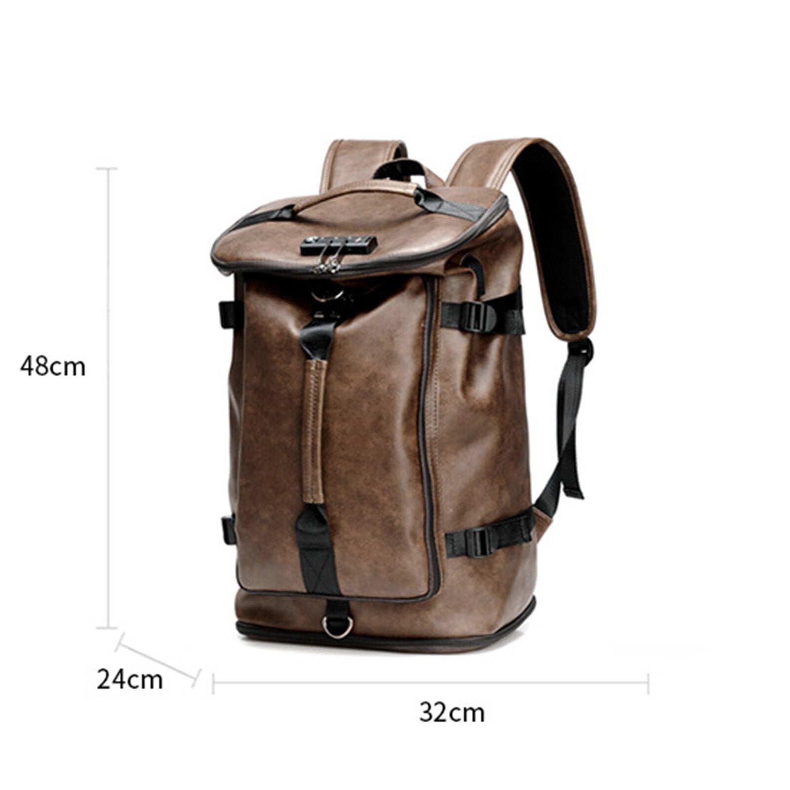 Menico Men's Artificial Leather Casual Backpack Multifunctional Large Capacity Travel Shoulder Crossbody Bag