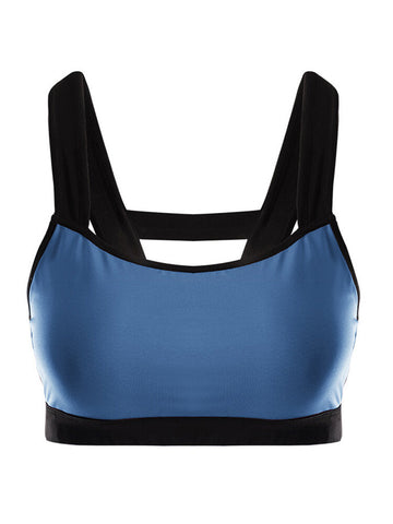 Plus Size Women Sport Contrast Color Quick Dry Workout Fitness Bra