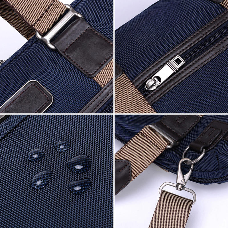Men's Vintage Waterproof Laptop Briefcase & Crossbody Bag