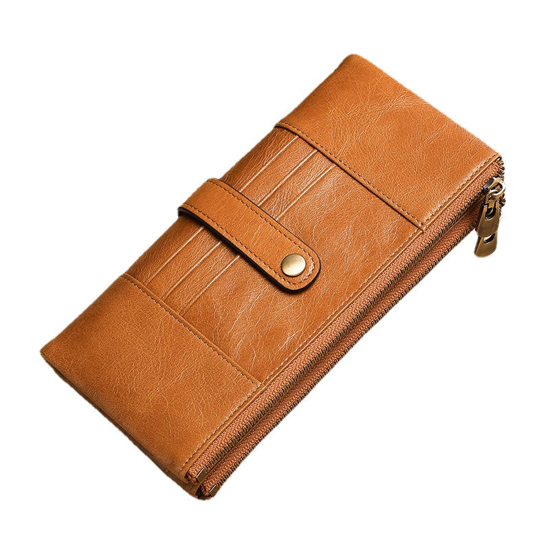 Men Genuine Leather RFID Blocking Vinatge Long Wallet Money Purse Phone Clutches Bag