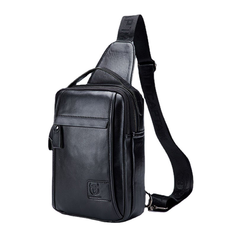 Vintage Genuine Leather Chest Bag Crossbody Shoulder