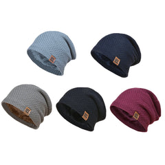 Unisex Wool Plus Velvet Thick Winter Keep Warm Outdoor Casual Brief Woolen Hat Beanie