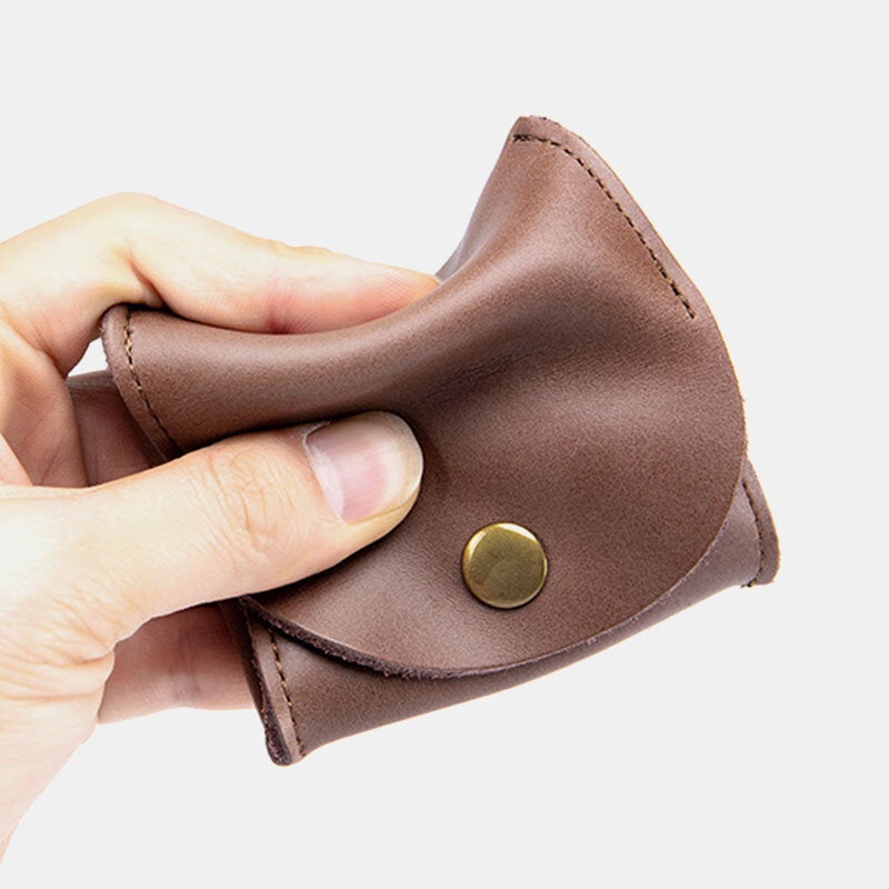 Women Genuine Leather Mini Retro Coin Bag Small Storage Bag Earphone Bag