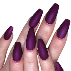 24pcs Purple Matte Ballet Coffin Press-on Nails Set with File & Adhesive Sticker